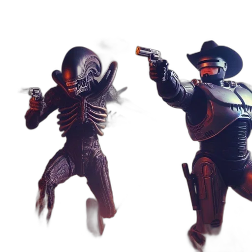 robot, weapon, mask, staff transparent PNG cut-out