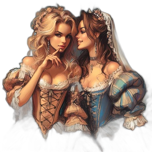 dress, jewelry, crown, fantasy art transparent PNG cut-out