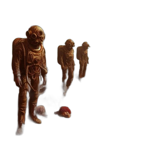 creature, mask, staff, robot transparent PNG cut-out