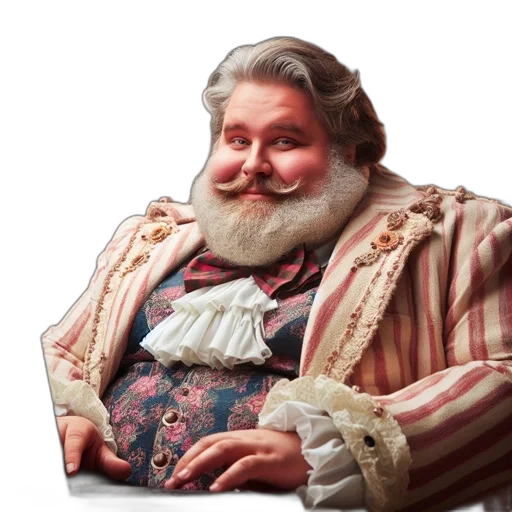 crown, face, jacket, staff transparent PNG cut-out