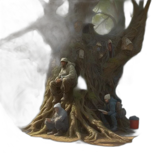 tree, creature, staff, concept art transparent PNG cut-out