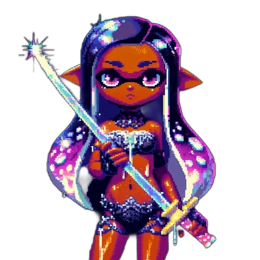 staff, weapon, dress, pixel art transparent PNG cut-out
