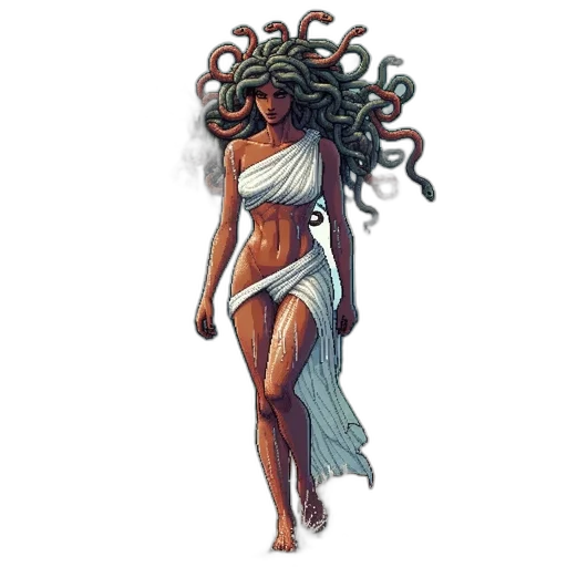 creature, dress, hair, concept art transparent PNG cut-out