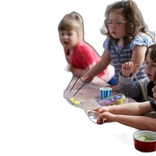 children, gather, around, table transparent PNG cut-out