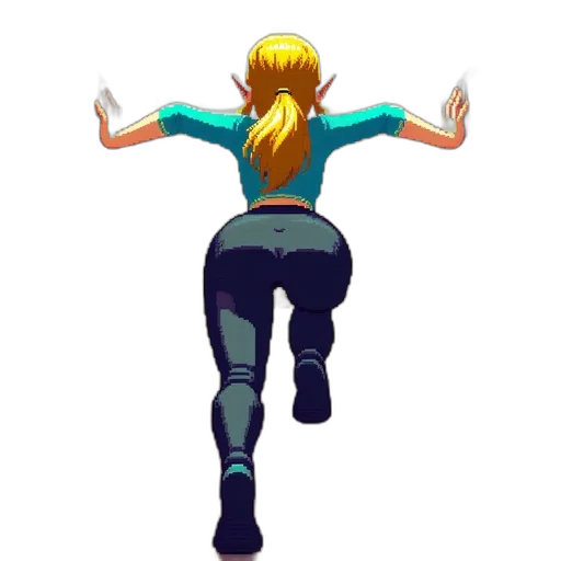 jacket, staff, pixel art, concept art transparent PNG cut-out