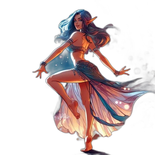 dress, fantasy art, concept art, comic book art transparent PNG cut-out