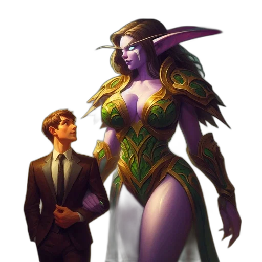 dress, staff, fantasy art, concept art transparent PNG cut-out