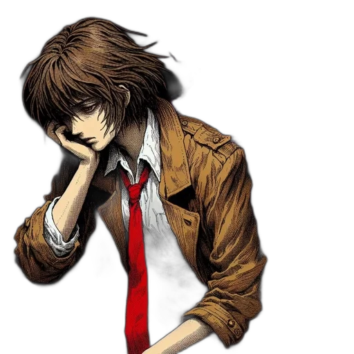 jacket, face, staff, concept art transparent PNG cut-out