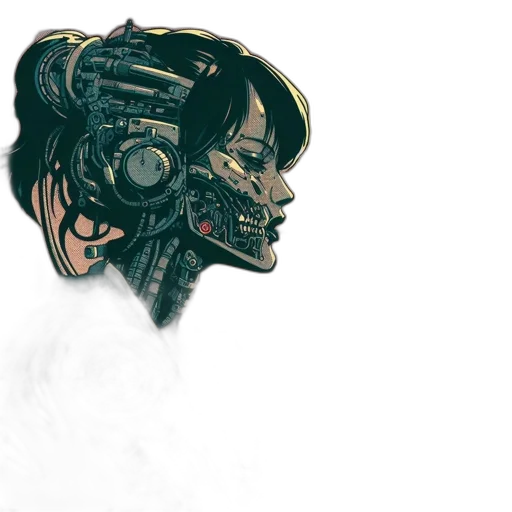 robot, mask, face, cyberpunk transparent PNG cut-out