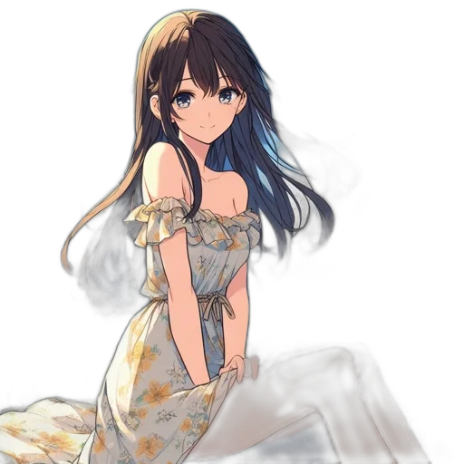 dress, crown, jewelry, anime transparent PNG cut-out