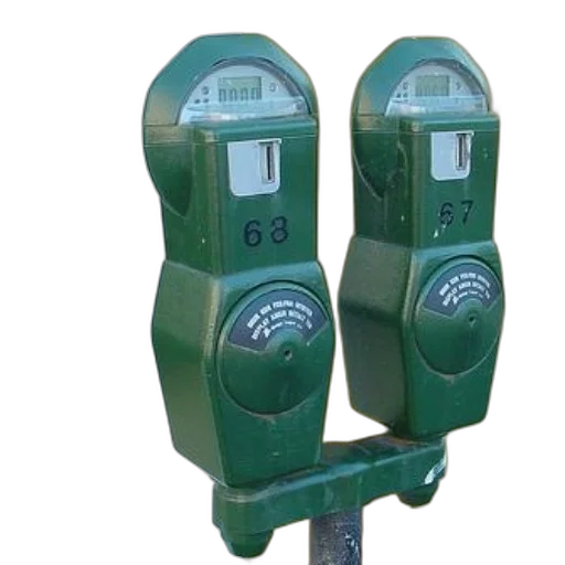 green, two, parking, meters transparent PNG cut-out