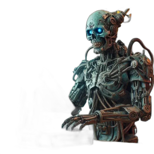 robot, concept art, cyberpunk, 3d render transparent PNG cut-out