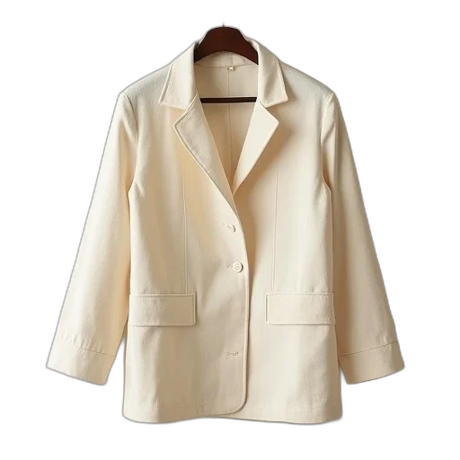 jacket, linen, blend, ivory transparent PNG cut-out