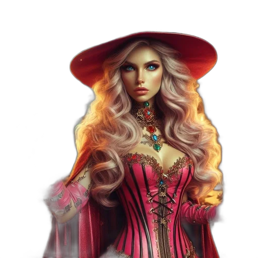 dress, fantasy art, concept art, comic book art transparent PNG cut-out