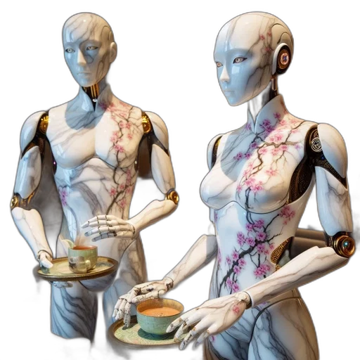 robot, food, concept art, cyberpunk transparent PNG cut-out