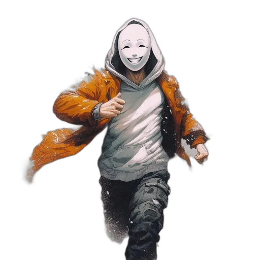 mask, jacket, face, creature transparent PNG cut-out