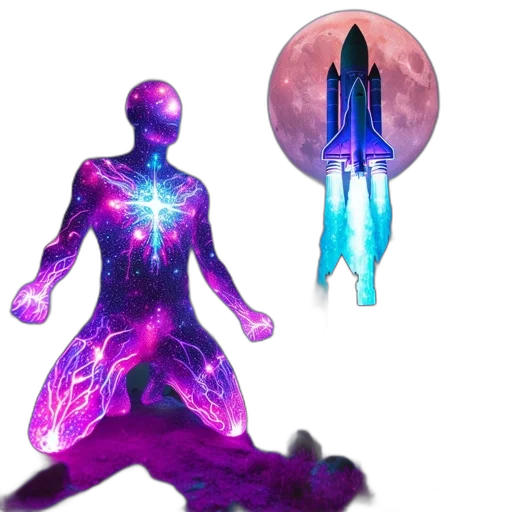 concept art, vaporwave, 3d render, fantasy art transparent PNG cut-out