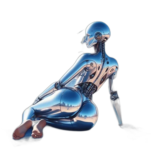 robot, concept art, cyberpunk, 3d render transparent PNG cut-out