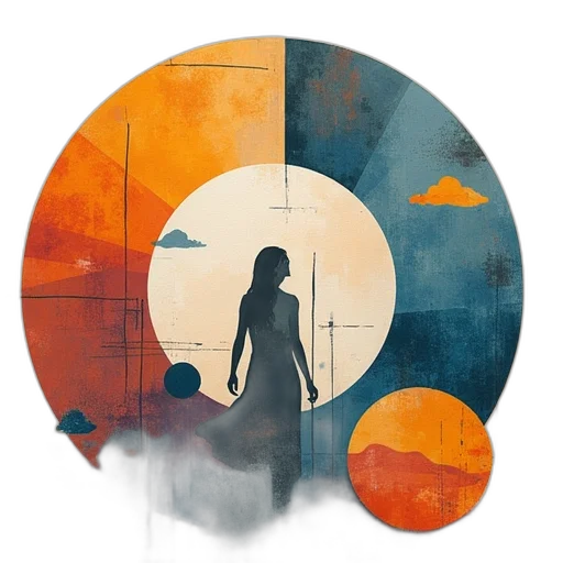 umbrella, mask, concept art, watercolor transparent PNG cut-out