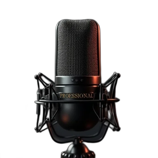 3d render, photorealistic, microphone, words transparent PNG cut-out