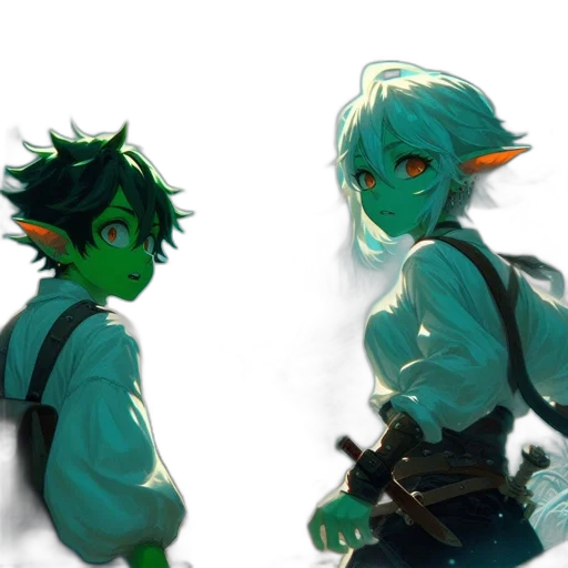 concept art, fantasy art, watercolor, pixel art transparent PNG cut-out