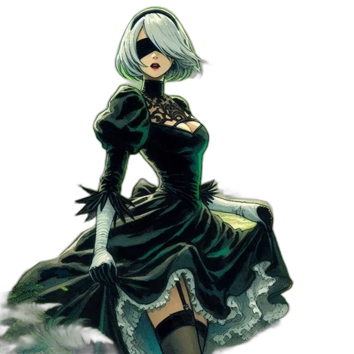 dress, concept art, fantasy art, comic book art transparent PNG cut-out