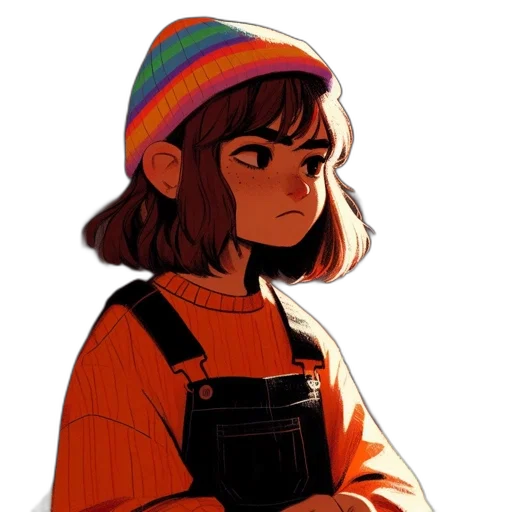 hat, jacket, face, staff transparent PNG cut-out