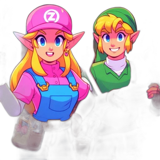 concept art, pixel art, 3d render, vaporwave transparent PNG cut-out