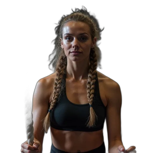 hair, crossfit, athlete, performing transparent PNG cut-out