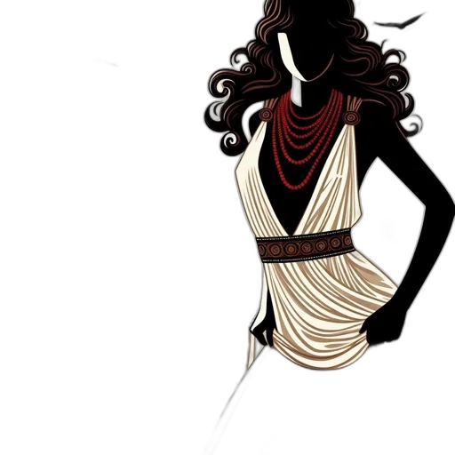 dress, jewelry, staff, hair transparent PNG cut-out