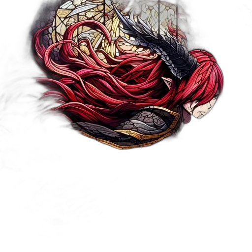 dragon, hair, mask, crown transparent PNG cut-out