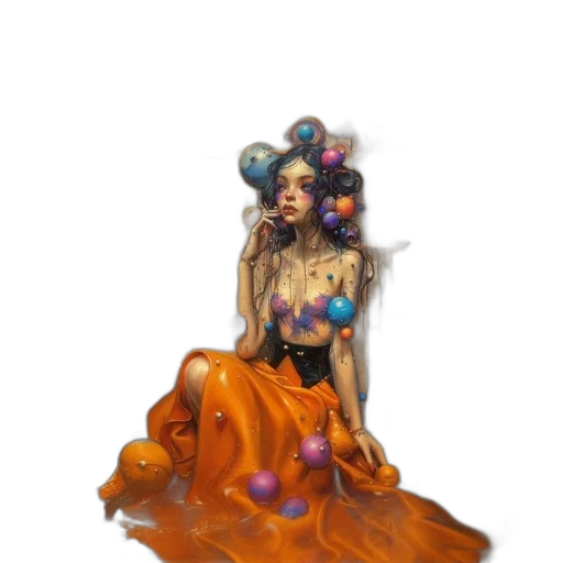 dress, crown, jewelry, creature transparent PNG cut-out