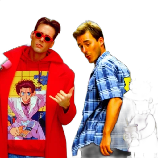 jacket, cartoon, vaporwave, comic book art transparent PNG cut-out