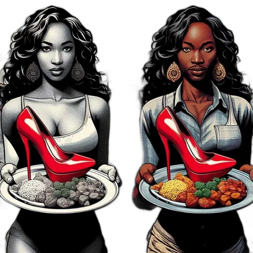 comic book art, concept art, red, woman transparent PNG cut-out