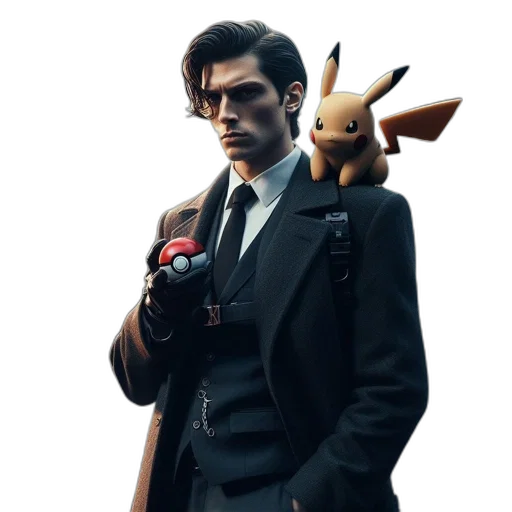 jacket, staff, concept art, cyberpunk transparent PNG cut-out