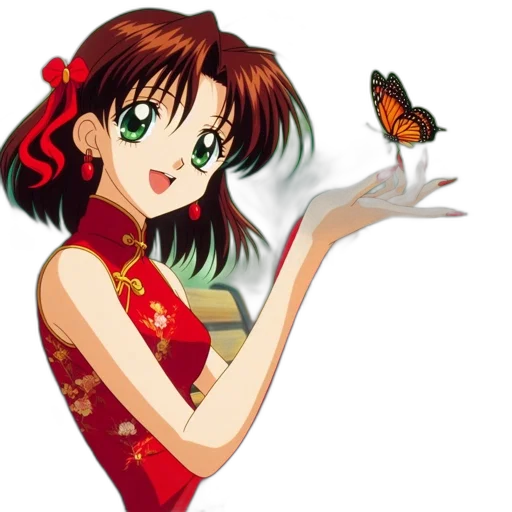 dress, jewelry, anime, photorealistic transparent PNG cut-out