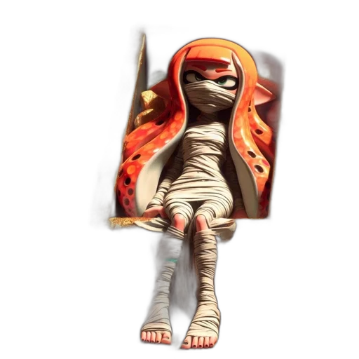 mask, dress, staff, creature transparent PNG cut-out