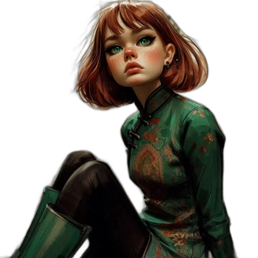 dress, concept art, fantasy art, comic book art transparent PNG cut-out