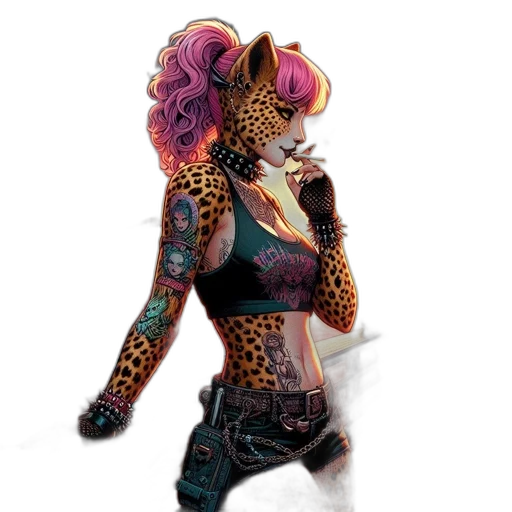fantasy art, concept art, cyberpunk, comic book art transparent PNG cut-out