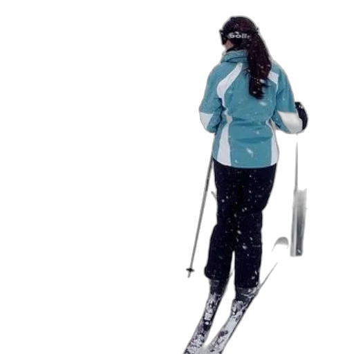 staff, woman, blue, ski transparent PNG cut-out