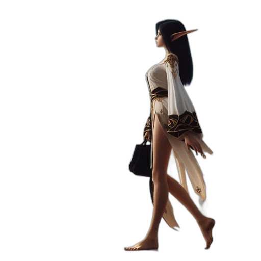 staff, dress, concept art, 3d render transparent PNG cut-out