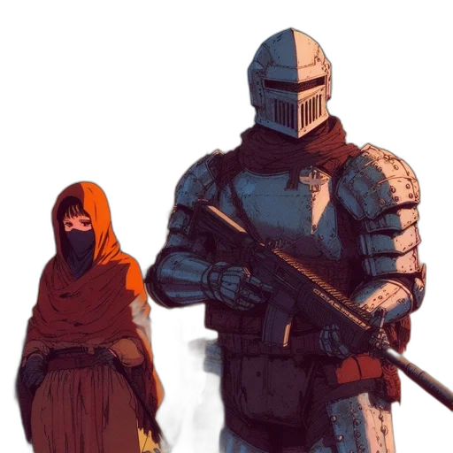 sword, weapon, robot, mask transparent PNG cut-out