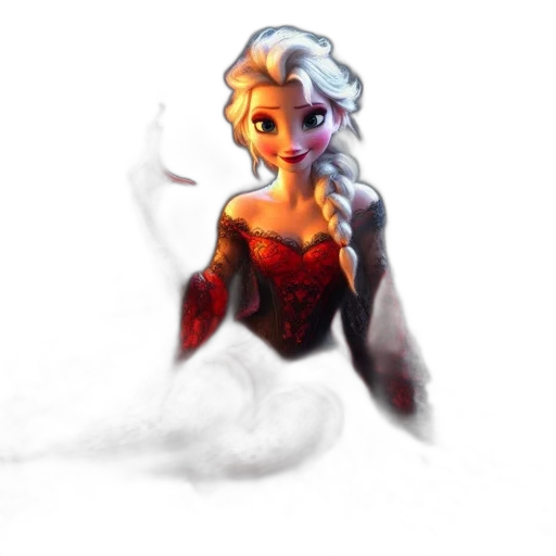 dragon, dress, face, staff transparent PNG cut-out