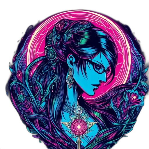 jewelry, cyberpunk, fantasy art, comic book art transparent PNG cut-out