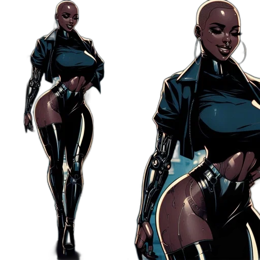 concept art, comic book art, cyberpunk, dark transparent PNG cut-out