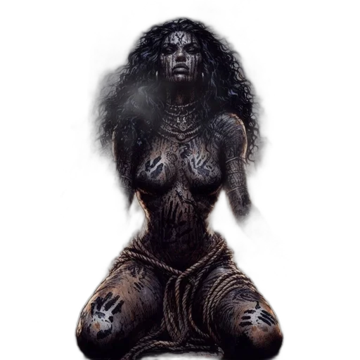hair, dress, creature, fantasy art transparent PNG cut-out