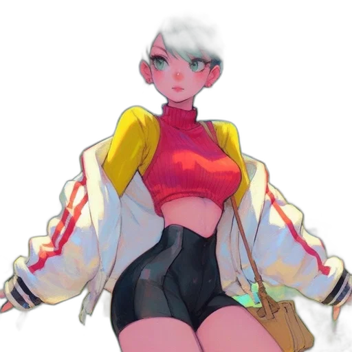 jacket, dress, staff, robot transparent PNG cut-out