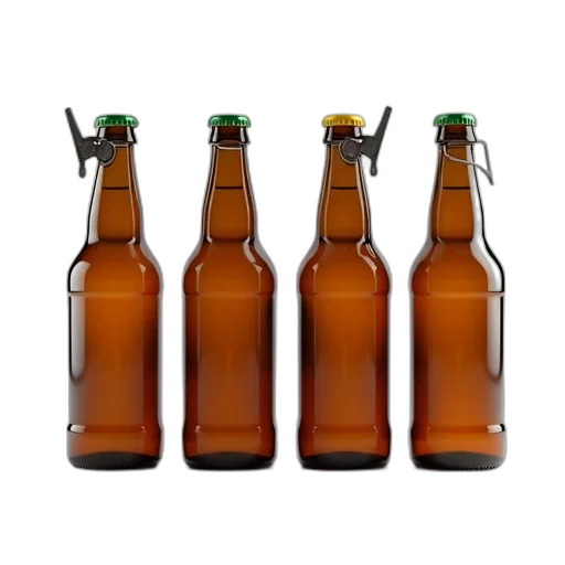 bottle, crown, 3d render, row transparent PNG cut-out