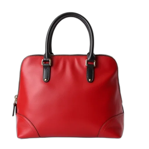 red, leather, bag, black transparent PNG cut-out