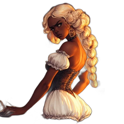 dress, staff, concept art, fantasy art transparent PNG cut-out